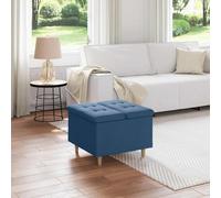 vidaXL Pouf contenitore con cuscino Blu 60 x 60 x 45 cm Tessuto