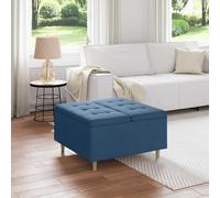 vidaXL Pouf contenitore con cuscino Blu 80 x 80 x 45 cm Tessuto