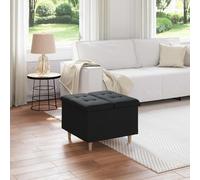vidaXL Pouf contenitore con cuscino Nero 60 x 60 x 45 cm Tessuto