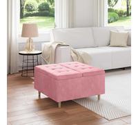 vidaXL Pouf contenitore con cuscino Rosa 80 x 80 x 45 cm Velluto