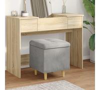 vidaXL Pouf contenitore Grigio chiaro 40 x 40 x 45 cm Velluto