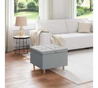 vidaXL Pouf contenitore Grigio chiaro 60 x 60 x 45 cm Tessuto