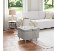 vidaXL Pouf contenitore Grigio chiaro 60 x 60 x 45 cm Velluto