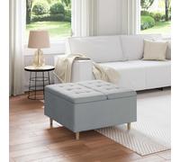 vidaXL Pouf contenitore Grigio chiaro 80 x 80 x 45 cm Tessuto