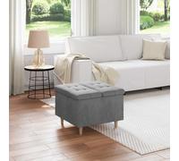 vidaXL Pouf contenitore Grigio scuro 60 x 60 x 45 cm Velluto