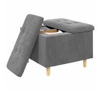 vidaXL Pouf contenitore Grigio scuro 60 x 60 x 45 cm Velluto
