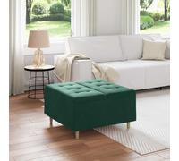vidaXL Pouf contenitore Verde Scuro 80 x 80 x 45 cm Velluto