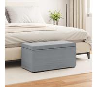 vidaXL Pouf Grigio chiaro Tessuto e Legno Ingegnerizzato