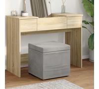 vidaXL Pouf Grigio chiaro Velluto e Legno Ingegnerizzato