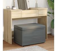 vidaXL Pouf Grigio scuro Tessuto e Legno Ingegnerizzato