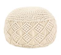 vidaXL Pouf Lavorato a Mano macramè Rustico Country Decorativo Riempimento Gommapiuma Confortevole Ottomana Poggiapiedi Seggiola 45x30 cm in Cotone