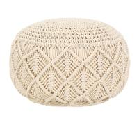 vidaXL Pouf Lavorato a Mano macramè Rustico Country Decorativo Riempimento Gommapiuma Confortevole Ottomana Poggiapiedi Seggiola 45x30 cm Cotone