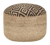 vidaXL Pouf Lavorato a Mano Nero 45x30 cm in Juta