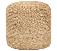 vidaXL Pouf Lavorato a Mano Stile Rustico Country Decorativo Riempimento Gommapiuma Confortevole Ottomana Poggiapiedi Seduta Seggiola Puff in Juta