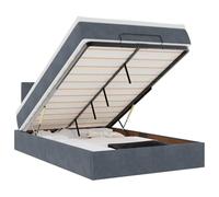 vidaXL Pouf Letto con Materasso e LED Grigio Scuro 120x190cm Velluto