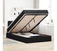 vidaXL Pouf Letto con Materasso e LED Nero 120x190cm in Velluto