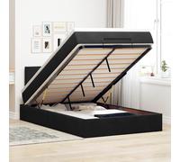 vidaXL Pouf Letto con Materasso e LED Nero 120x190cm in Velluto