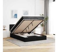 vidaXL Pouf Letto con Materasso e LED Nero 140x190 cm