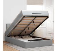 vidaXL Pouf Letto con Materasso Grigio Chiaro 120x190 cm in Tessuto