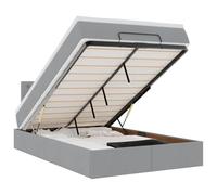 vidaXL Pouf Letto con Materasso Grigio Chiaro 120x200 cm in Tessuto