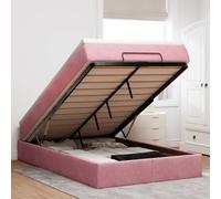 vidaXL Pouf Letto con Materasso Rosa 120x190 cm Velluto