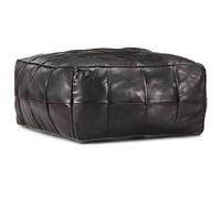 vidaXL Pouf Nero 60x60x30 cm in Vera Pelle di Capra