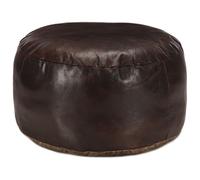 vidaXL Pouf Moderno Stile Lussuoso Decorativo Confortevole Imbottito Cotone Morbido Poggiapiedi Ottomana Marrone Scuro 60x30 cm in Vera Pelle di Capra