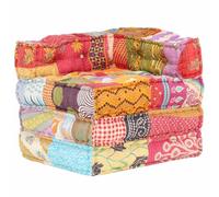 vidaXL Pouf Modulare Poltrona Imbottita Poltroncina Divanetto Singolo Sedia Poggiapiedi Arredo per Salotto Arredamento in Tessuto Patchwork