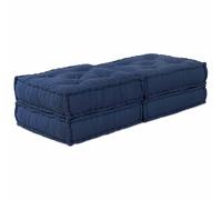 vidaXL Set di Pouffe Modulari Indaco | Materiale in Tessuto di Cotone Forma Quadrata Materiale Traspirante Sedi per Lounge per Soggiorno
