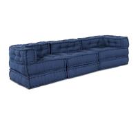 vidaXL Pouf modulari 3 pz in tessuto indaco
