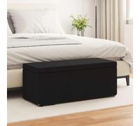 vidaXL Pouf Nero 101 x 41 x 40 cm Tessuto e Legno Ingegnerizzato
