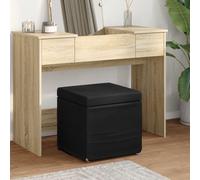 vidaXL Pouf Nero 41 x 41 x 40 cm Tessuto e Legno Ingegnerizzato