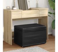 vidaXL Pouf Nero Pelle Sintetica e Legno Ingegnerizzato