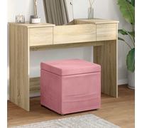 vidaXL Pouf Rosa 41 x 41 x 40 cm Velluto e Legno Ingegnerizzato
