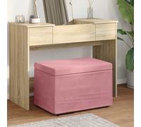 vidaXL Pouf Rosa 61 x 41 x 40 cm Velluto e Legno Ingegnerizzato