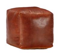 vidaXL Pouf Tanno 40x40x40 cm in Vera Pelle di Capra