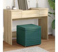vidaXL Pouf Verde Scuro 41 x 41 x 40 cm Tessuto e Legno Ingegnerizzato
