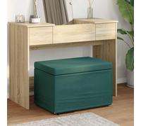 vidaXL Pouf Verde Scuro 61 x 41 x 40 cm Tessuto e Legno Ingegnerizzato