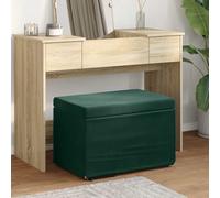 vidaXL Pouf Verde Scuro 61 x 41 x 40 cm Velluto e Legno Ingegnerizzato
