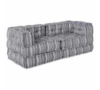 vidaXL Pouffe 2 pcs Grigio 70 x 70 x 54 cm Tessuto