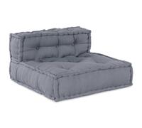 vidaXL Pouffe Divano Modulare per 4 Persone in Tessuto Grigio