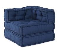 vidaXL Pouffe Modulare - 1 Pacchetto in Tessuto Indigo | Divano da Terra Fatti a Mano di qualità, Perfetto per Home Theater e Spazi Living. Dimensioni: 70 x 54 cm. Set di Cuscini Tessili.
