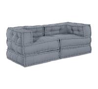 vidaXL Pouffe modulare, 2 Pezzi in Tessuto Grigio. Un Divano Versatile per Gli Interni con riempimento in Poliestere Super Comodo. Dimensioni: 70 x 54 cm. Cuscino Moderno Perfetto per Giardini e TER