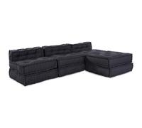vidaXL Pouffe Modulare 4 pezzi in Tessuto Antracite