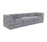 vidaXL Pouffe Sofa Modulare 3 Posti che diventa Letto - Tessuto Grigio Chiaro