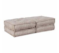 vidaXL Pouffe Sofa Modulare a 2 Posti Convertibile in Tessuto Marrone Chiaro di