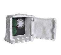 vidaXL Presa Elettrica da Giardino in Pietra Falsa con Timer