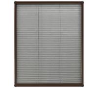 vidaXL Zanzariera plissettata per finestre in alluminio Marrone 80x100 cm