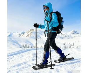 vidaXL Racchette da neve 3 in 1 con bastoni da trekking Nero