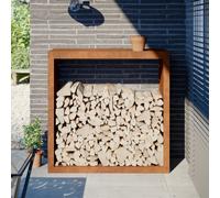 vidaXL Rack per Legna da Ardere 100x40x100 cm in Acciaio Corten